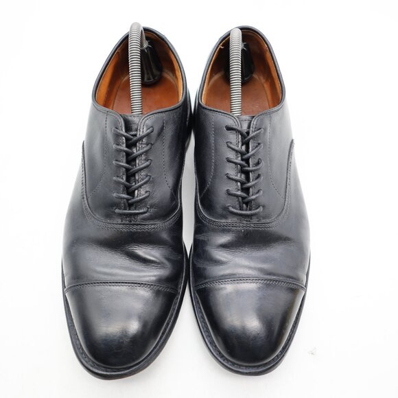 Allen Edmonds Park Avenue Men's 9.5 E Cap Toe Oxford Dress Black Leather USA - Picture 2 of 15